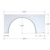 Icon Fender Skirt For Coachmen Motorhomes Including Mirada Class A Passenger Side Front 53-7/8 Inch 25-3/4 Inch  White 12801