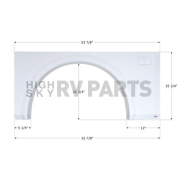 Icon Fender Skirt For Coachmen Motorhomes Including Mirada Class A Passenger Side Front 53-7/8 Inch 25-3/4 Inch  White 12801