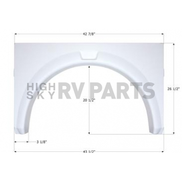 Icon Fender Skirt For Coachmen Motorhomes Including Mirada Class A Rear Driver And Passenger Sides 43-1/2 Inch 26-1/2 Inch Polar White 12802