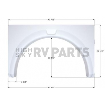 Icon Fender Skirt For Coachmen Motorhomes Including Mirada Class A Rear Driver And Passenger Sides 43-1/2 Inch 26-1/2 Inch  White 12802