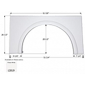 Icon Fender Skirt For Damon  Daybreak 51-3/4 Inch 26-1/2 Inch  White 12818