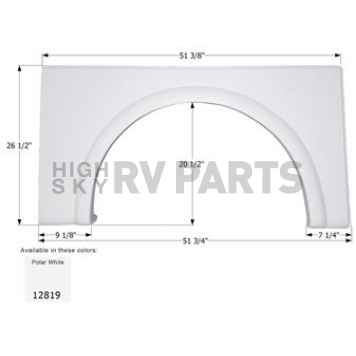 Icon Fender Skirt For Damon  Daybreak 51-3/4 Inch 26-1/2 Inch  White 12818