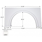 Icon Fender Skirt For Damon  Daybreak 51-3/4 Inch 26-1/2 Inch  White 12819