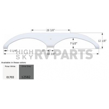 Icon Fender Skirt For Gulfstream  Mako/ Gulfbreeze 68-3/8 Inch 12-1/8 Inch Olive Gray 12582