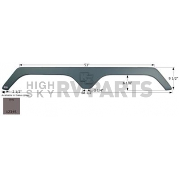 Icon Fender Skirt For KZ  Durango 68-1/2 Inch 9-1/2 Inch Gray 12345