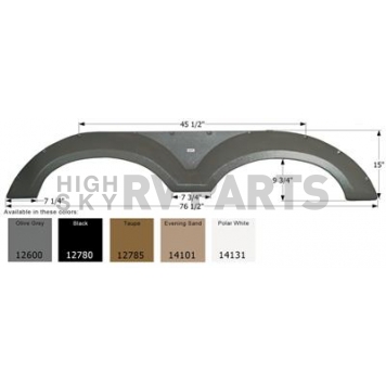 Icon Fender Skirt For Coachmen  Chaparral And Redwood 76-1/2 Inch 15 Inch Evening Sand 14101