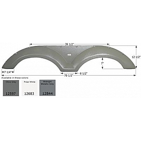 Icon Fender Skirt For Coachmen  Chaparral 70-1/2 Inch 12-1/2 Inch Midnight Metallic Gray 12844