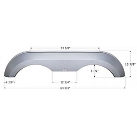 Icon Fender Skirt For Award s 63-3/4 Inch 13-7/8 Inch Metallic Silver 12909
