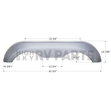 Icon Fender Skirt For Award s 63-3/4 Inch 13-7/8 Inch Metallic Silver 12909