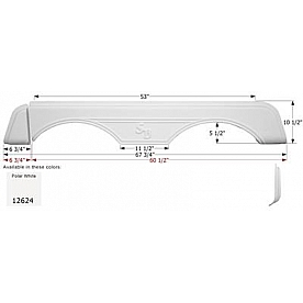 Icon Fender Skirt For Sunnybrook/ Winnebago s 67-3/4 Inch   White 12624