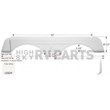 Icon Fender Skirt For Sunnybrook/ Winnebago s 67-3/4 Inch   White 12624