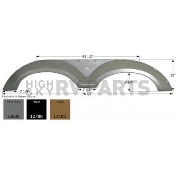 Icon Fender Skirt All Chaparrals with 16 Inch Wheels - 76-1/2 Inch 15 Inch Olive Gray - 12600