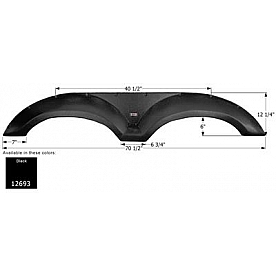 Icon Fender Skirt For Evergreen RV  Ascend 70-1/2 Inch 12-1/4 Inch Black 12693