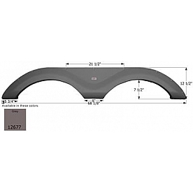 Icon Fender Skirt For Cruiser  Viewfinder 68-1/8 Inch 12-1/2 Inch Gray 12677