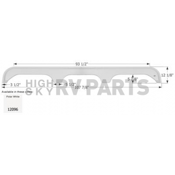 Icon Fender Skirt For King Of The Road  Grand Marquis 107-7/8 Inch 12-1/8 Inch  White 12096