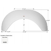 Icon Fender Skirt For Sunline  Que 37-1/2 Inch 16-3/4 Inch  White 01932