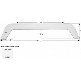 Icon Fender Skirt Universal Replacement To Fit By Dimension 62-1/2 Inch 13 Inch  White 01880