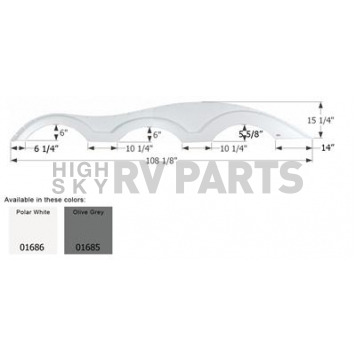 Icon Fender Skirt For Keystone s/ Including Raptor 108-1/8 Inch 15-1/4 Inch Olive Gray 01685