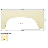 Icon Fender Skirt Universal Replacement To Fit By Dimension 39-7/8 Inch 18-1/4 Inch Colonial White 01617