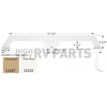 Icon Fender Skirt For Gulfstream  Conquest 68-7/8 Inch 9-3/4 Inch White 12332