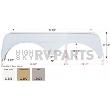 Icon Fender Skirt For Sunnybrook And Winnebago s 71 Inch 19-3/8 Inch Champagne 12800
