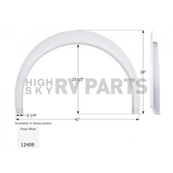 Icon Fender Skirt For Coachmen Motorhomes Including Mirada Class A 41 Inch 28 Inch  White 12409
