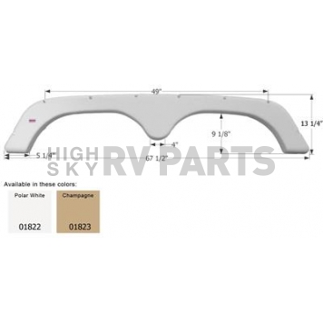 Icon Fender Skirt For Thor  Dutchmen/AeroLite 67-1/2 Inch 13-1/4 Inch Champagne 01823