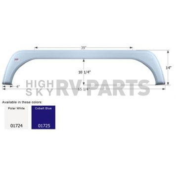 Icon Fender Skirt For KZ  Frontier 65-1/4 Inch 14 Inch  White 01724