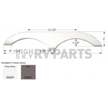 Icon Fender Skirt For Pilgrim  Cirrus/ Legends/ Open Road 65 Inch 9 Inch Gray 01671