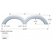 Icon Fender Skirt For Heartland And Discover Canada  Edge/ Kokanee Express 69-5/8 Inch 13-7/8 Inch  White 01613