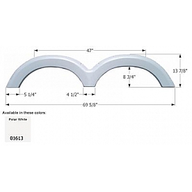 Icon Fender Skirt For Heartland And Discover Canada  Edge/ Kokanee Express 69-5/8 Inch 13-7/8 Inch  White 01613