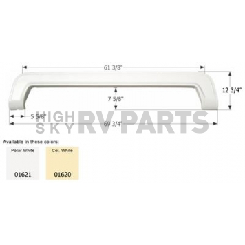 Icon Fender Skirt For Thor  Citation 69-3/4 Inch 12-3/4 Inch Colonial White 01620