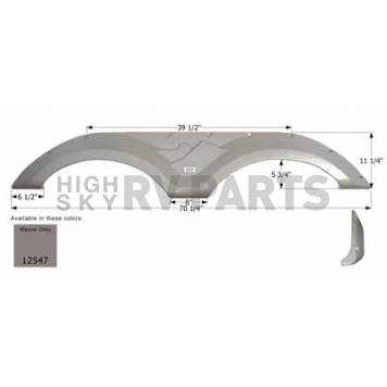 Icon Fender Skirt For Keystone  Montana Mountaineer 70-1/4 Inch 11-1/4 Inch Mauve Gray 12547