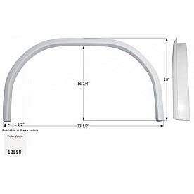 Icon Fender Skirt For Jayco  Eagle 33-1/2 Inch 18 Inch  White 12558