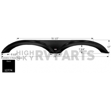 Icon Fender Skirt For Forest River  XLR Nitro 74 Inch 12 Inch Black 12774