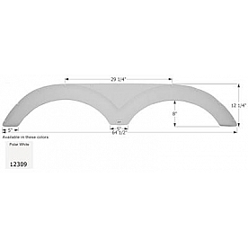 Icon Fender Skirt For Cruiser  Shadow Funfinder 64-1/2 Inch 12-1/4 Inch  White 12309