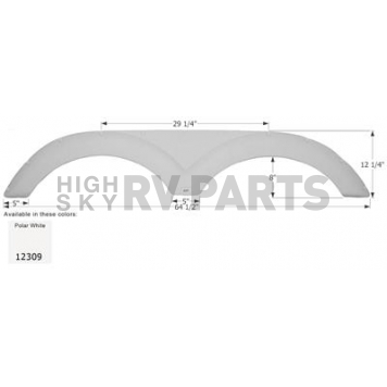 Icon Fender Skirt For Cruiser  Shadow Funfinder 64-1/2 Inch 12-1/4 Inch  White 12309