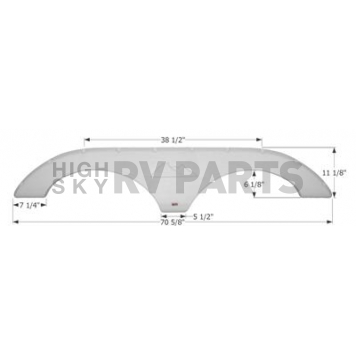 Icon Fender Skirt For Keystone  Cougar 70-5/8 Inch 11-1/8 Inch Metallic Olive Gray 12293