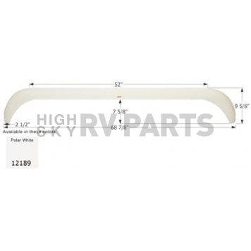 Icon Fender Skirt For Layton  Skyline 68-7/8 Inch 9-5/8 Inch  White 12189