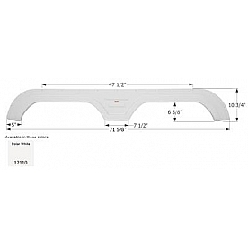 Icon Fender Skirt For Keystone  Hornet 71-5/8 Inch 10-3/4 Inch  White 12110