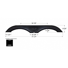 Icon Fender Skirt For Keystone s 77-1/4 Inch 9-5/8 Inch Black 12882