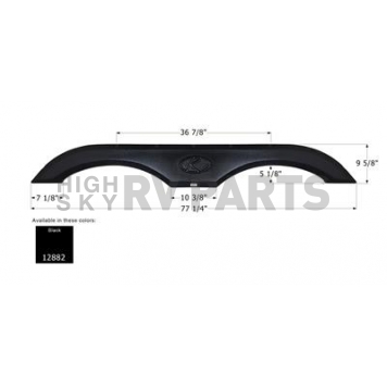 Icon Fender Skirt For Keystone s 77-1/4 Inch 9-5/8 Inch Black 12882