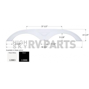 Icon Fender Skirt For Dutchmen  Komfort/ Grand Junction 78-3/4 Inch 14-1/4 Inch  White 12883