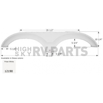 Icon Fender Skirt For Dutchmen  Denali 65-1/2 Inch 10-1/4 Inch  White 12190