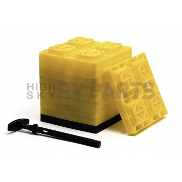 Camco Leveling Block 8 inch x 8 inch Plastic Yellow - Set of 10 - 44512-1