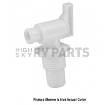 Valterra Fresh Water Tank Drain Valve - 3/8 Inch And 1/2 Inch Male NPT Thread - A01-2026BK