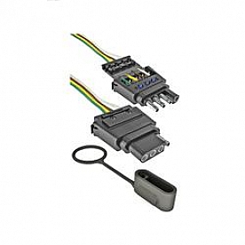 Reese Trailer Wiring Flat Connector - Trailer End 4 Way with LED Circuit Tester - 8535311