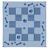 Ming's Mark RV Patio Mat -  9 Feet x 9 Feet Blue/ White Dog Paw Bone Polypropylene - DA3