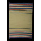 Faulkner RV Patio Mat 12 Feet x 9 Feet Blue/ Brick/ Beige/ Green Stripe - 68845