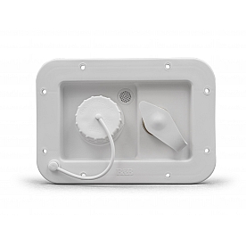 Thetford Fresh Water Inlet White - with Brass 1/2 inch MPT Check Valve - 94224